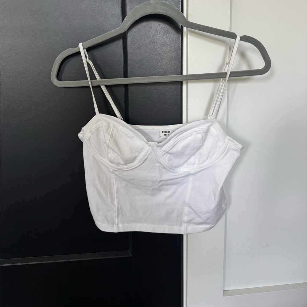 Aritzia Sunday Best Basic White Tank